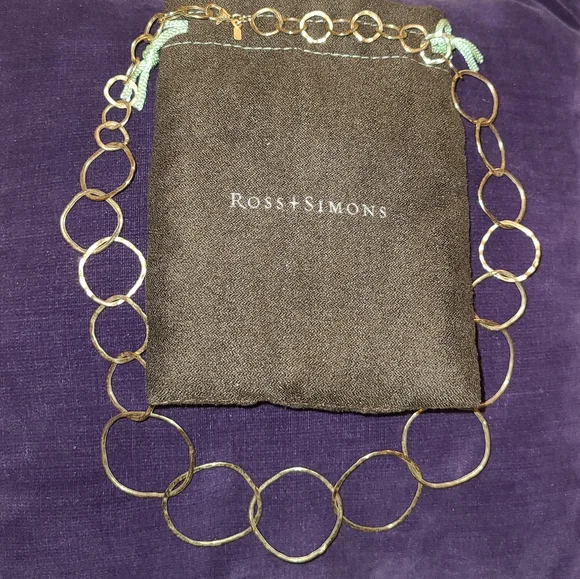 Ross-Simons Base Metal Shiny & Saton Clustered Bead, Gold Tone Necklace - Picture 4 of 5